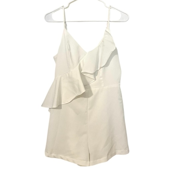 2/$30 DO + BE - White Ruffled Sleeveless Romper - Picture 1 of 8